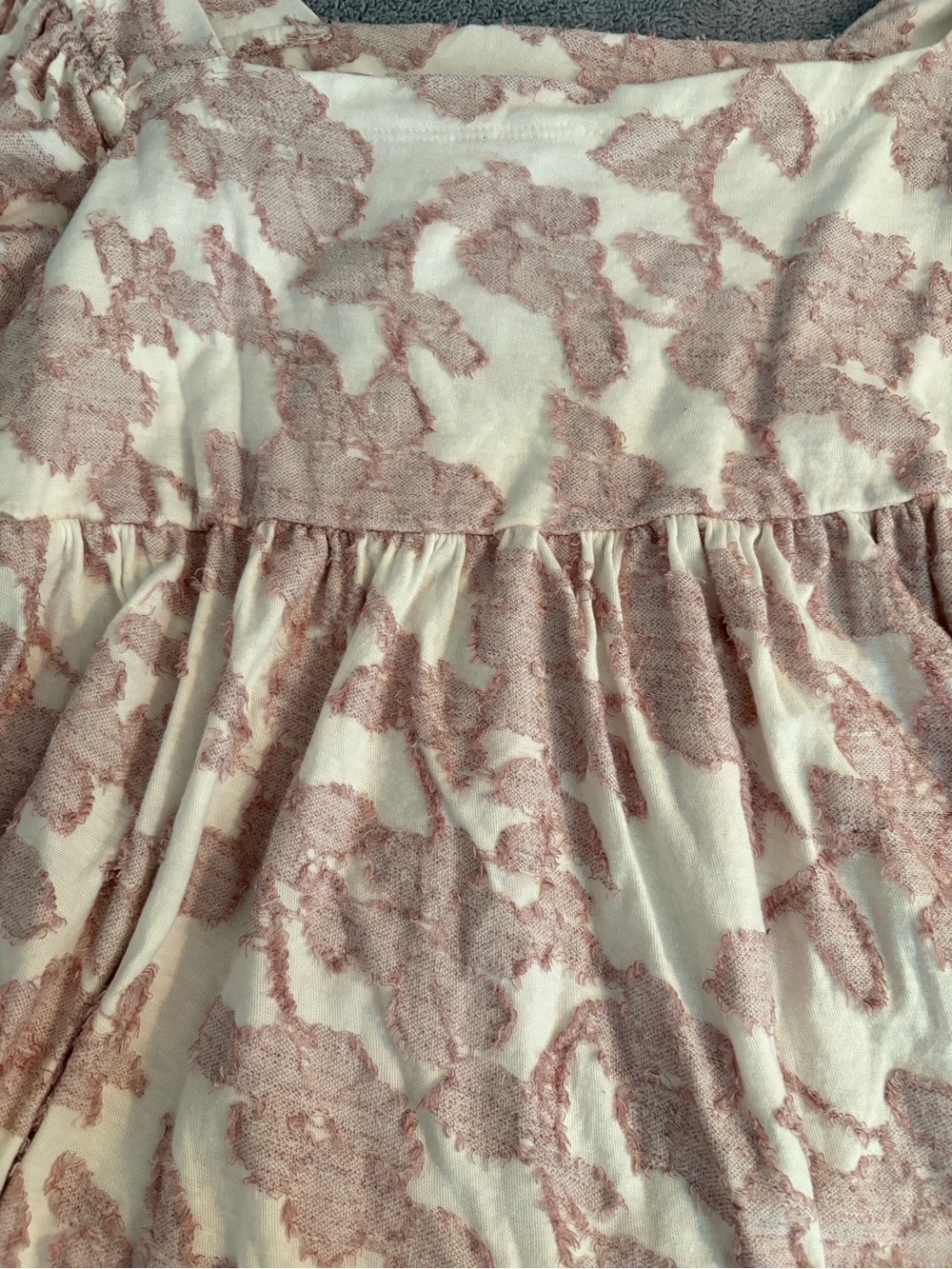 Maeve By Anthropologie Batia Textured Babydoll Peasant Top Puff Sleeves M Print - Picture 2 of 8